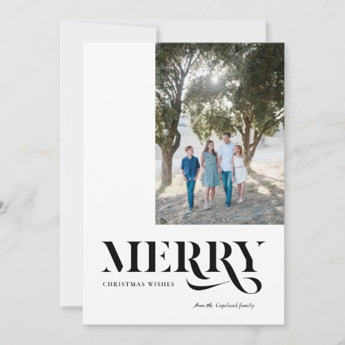 Elegant Modern Merry Christmas Photo Holiday Card
