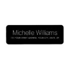 Elegant modern minimal black return address