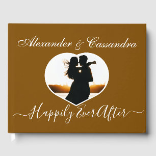 Elegant Modern Minimal Brown Wedding Guest Book