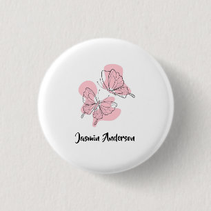 Elegant Modern Minimal Butterflies Button