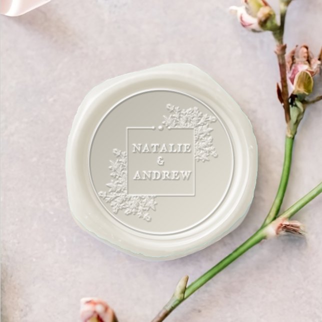 Elegant Modern Minimal Couple Wedding Wildflower Wax Seal Stamp (Creator Uploaded)