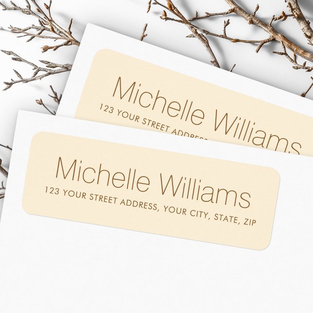 Elegant modern minimal cream return address label (Elegant modern minimal cream return address label)
