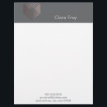 elegant modern minimal faux rose gold geometric letterhead<br><div class="desc">Minimalist,  modern and stylish design representing five faux rose gold squares.</div>