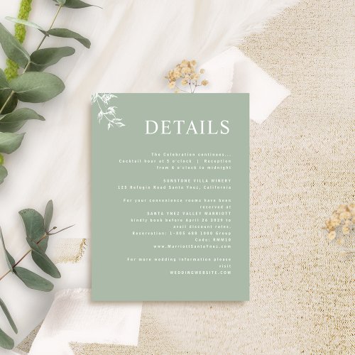 Elegant, Modern Minimal Pale Green Wedding Details