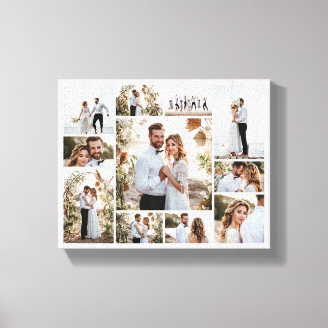 Elegant modern minimal photo collage simple clean  canvas print (Front)