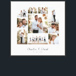 Elegant modern minimal photo collage wedding canvas print<br><div class="desc">Elegant modern minimal personalised wedding photo collage simple clean lines family gift home decor canvas art</div>