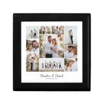 Elegant modern minimal photo collage wedding gift box