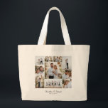 Elegant modern minimal photo collage wedding large tote bag<br><div class="desc">Elegant modern minimal personalised wedding photo collage simple clean lines family gift tote bag.</div>