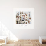 Elegant modern minimal photo collage wedding poster<br><div class="desc">Elegant modern minimal personalised wedding photo collage simple clean lines family gift print.</div>
