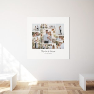 Elegant modern minimal photo collage wedding poster