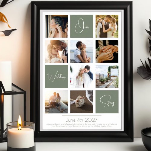 Elegant modern minimal photo collage wedding