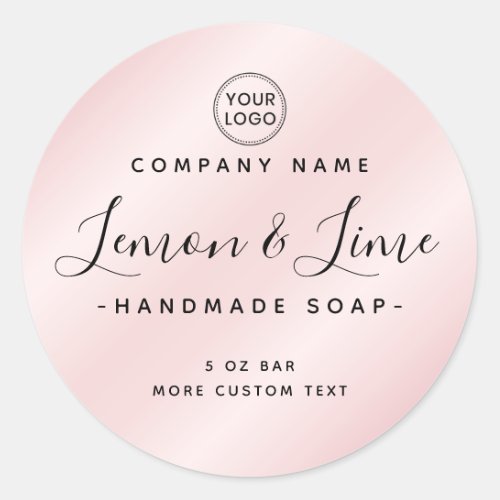 Elegant modern minimal pink satin product label