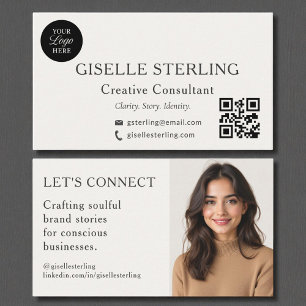 Elegant Modern Minimal Professional Logo Photo Business Card