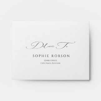 Elegant Modern Minimal Return Address Wedding RSVP Envelope