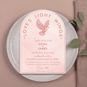 Elegant Modern Minimal Romeo and Juliet Quote Pink Acrylic Invitations