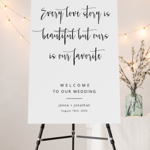 Elegant Modern Minimal Script Welcome Wedding Sign