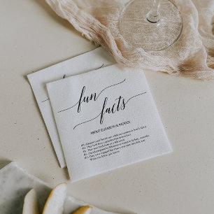 Elegant Modern Minimal Simple Fun Fact Wedding Napkins