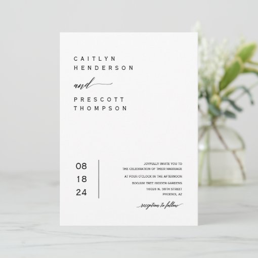 Elegant Modern Minimal Wedding Arch Photo QR Code Invitation | Zazzle