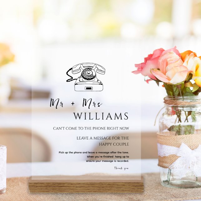 Elegant Modern Minimal Wedding Audio Guestbook  Acrylic Sign (Creator Uploaded)