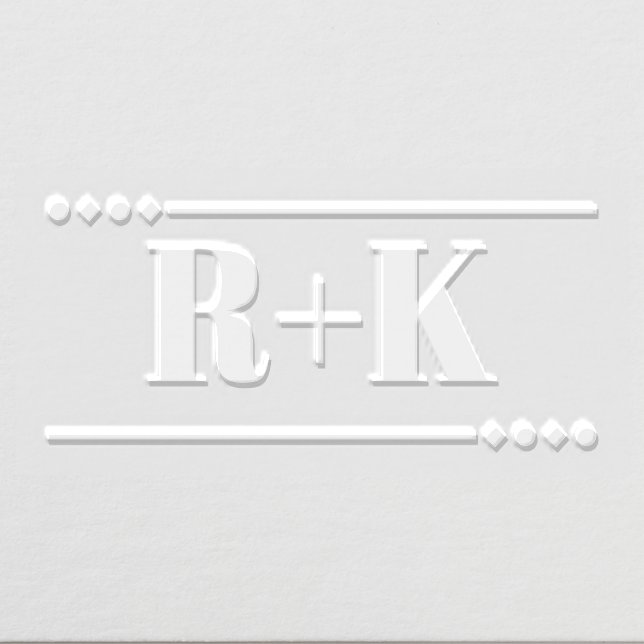 Elegant Modern Minimal Wedding Initials Embosser (Design)