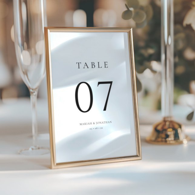 Elegant Modern Minimal Wedding Table Number Card (Creator Uploaded)
