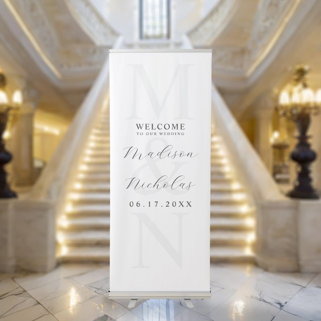 Elegant Modern Minimal Wedding Welcome Retractable Banner (Creator Uploaded)