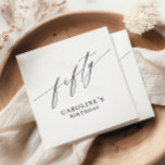 Elegant Modern Minimalist 50th Birthday Napkins<br><div class="desc">Celebrate in style with our Elegant Modern Minimalist 50th Birthday Party Napkins. Featuring the word 'fifty' in a sleek modern calligraphy script, these napkins exude sophistication and charm. Personalize with the guest of honor’s name for a custom touch that perfectly complements the milestone celebration. The minimalist design adds a touch...</div>