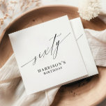 Elegant Modern Minimalist 60th Birthday Napkins<br><div class="desc">Celebrate in style with our Elegant Modern Minimalist 60th Birthday Party Napkins. Featuring the word 'sixty' in a sleek modern calligraphy script, these napkins exude sophistication and charm. Personalize with the guest of honor’s name for a custom touch that perfectly complements the milestone celebration. The minimalist design adds a touch...</div>