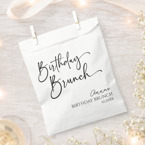 Elegant Modern Minimalist Birthday Brunch Party Favor Bag