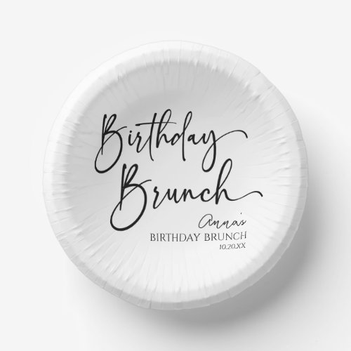 Elegant Modern Minimalist Birthday Brunch Party Paper Bowls