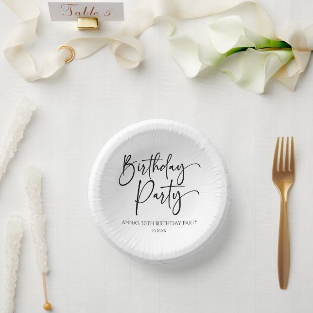 Elegant Modern Minimalist Birthday Party Paper Bowls (Wedding)