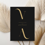 Elegant Modern Minimalist Black and Gold Wedding Invitation<br><div class="desc">Modern Minimalist Black and Gold Wedding Invitation. Features elegant monogram typography and minimal graphic design. Personalize text with all the details of your special day.</div>