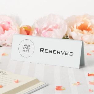Elegant Modern Minimalist Black And White Reserved Table Tent