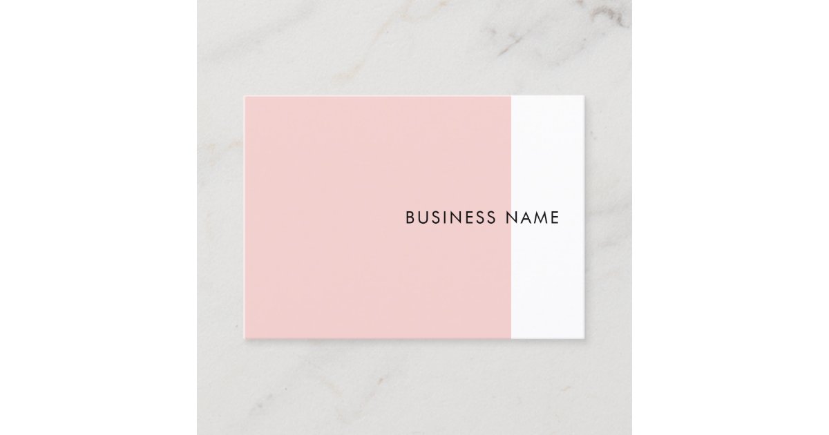 Elegant Modern Minimalist Blush Pink White Trendy Business Card | Zazzle