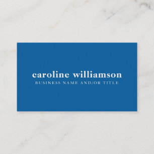 Elegant Modern Minimalist Bright Blue Business Card