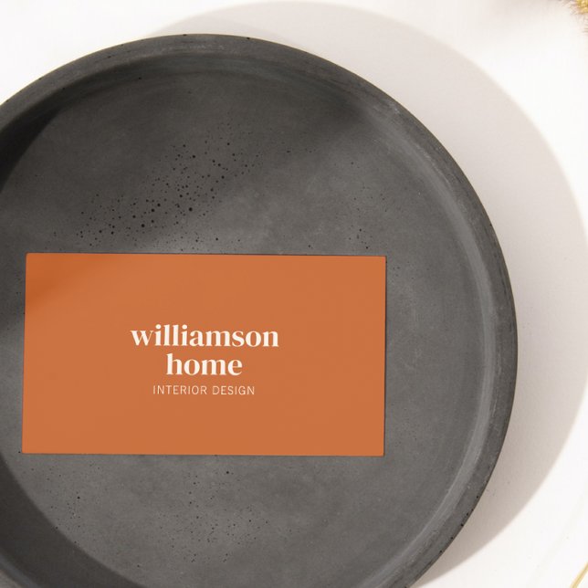 Elegant Modern Minimalist Burnt Orange Creative Business Card (Creator Uploaded)