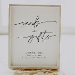 Elegant Modern Minimalist Cards And Gifts Sign<br><div class="desc">This is an elegant cards and gifts sign featuring a serif font and swooping calligraphy font. Edit all wording except for the words "cards" and "gifts" on this minimalist table sign sign. All font colors are also editable. // For matching designs, search OLIVIA in the Sincerely By Nicole Zazzle store....</div>