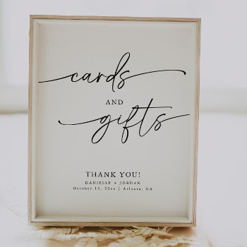 Elegant Modern Minimalist Cards And Gifts Sign by SincerelyBy_Nicole at Zazzle