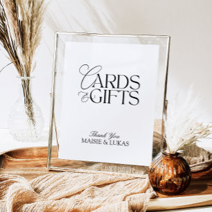 Elegant Modern Minimalist Cards and Gifts Sign 