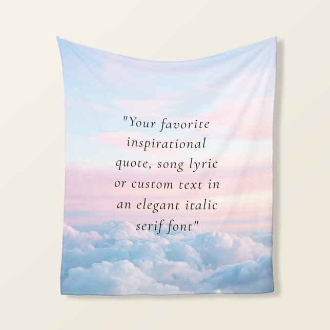 Elegant Modern Minimalist Custom Quote Fleece Blanket (Creator Uploaded)