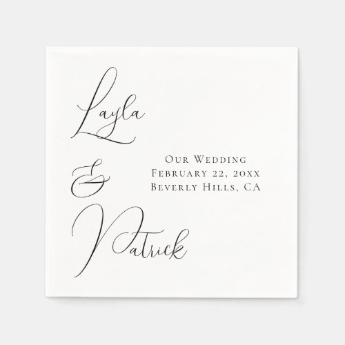 Elegant Modern Minimalist Custom Wedding Napkins