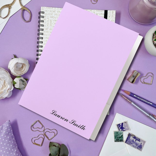 Elegant Modern Minimalist Cute Girly | Lavender Pocket Folder (Creator Uploaded)
