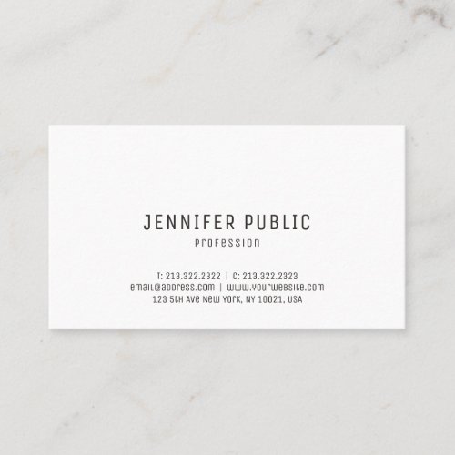 Elegant Modern Minimalist Design Plain Trendy Business Card
