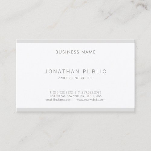 Elegant Modern Minimalist Design Simple Plain Luxe Business Card