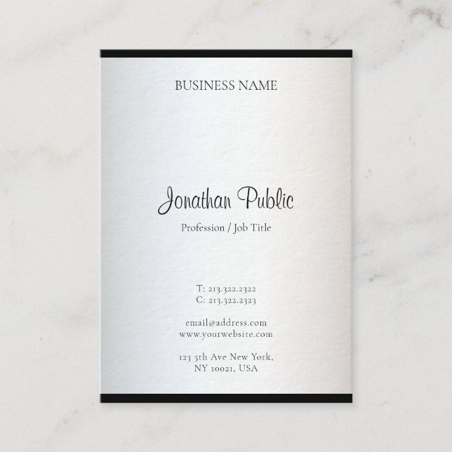 Elegant Modern Minimalist Design Simple Template Business Card (Front)