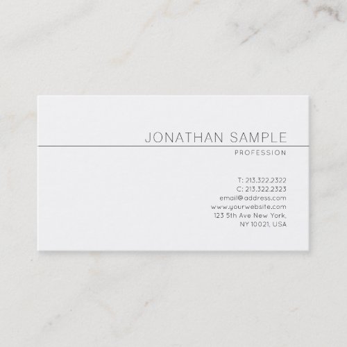 Elegant Modern Minimalist Design Trendy Plain Business Card