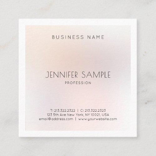 Elegant Modern Minimalist Design Trendy Plain Luxe Square Business Card