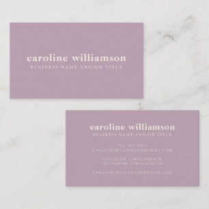 Elegant Modern Minimalist Dusty Lilac Business Card