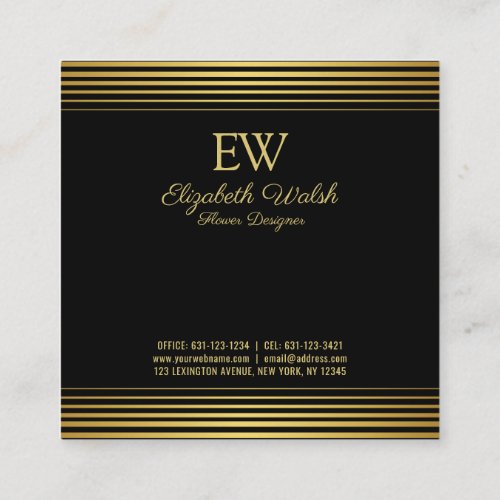 Elegant Modern Minimalist Faded Gold Lines Design Square Business Card