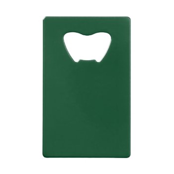 Elegant Modern Minimalist Forest Green Credit Card Bottle Opener by made_in_atlantis at Zazzle